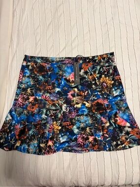 W118 by Walter Baker Blue Floral Mini Skirt size large